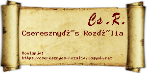 Cseresznyés Rozália névjegykártya
