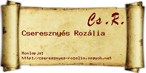 Cseresznyés Rozália névjegykártya